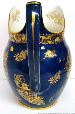 Carlton Ware Kang Hsi 2021 Huge Vintage Art Deco Gilt Porcelain Pitcher 4