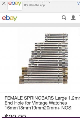 2 Pair 16mm Vintage Springbars