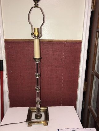 Vtg 1984 Chapman Lamp Brass Candlestick Lucite Stem Usa 34”