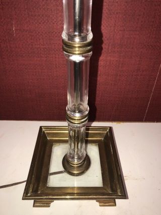 VTG 1984 CHAPMAN Lamp Brass Candlestick Lucite Stem USA 34” 2