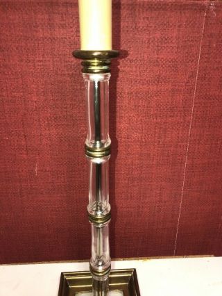 VTG 1984 CHAPMAN Lamp Brass Candlestick Lucite Stem USA 34” 3