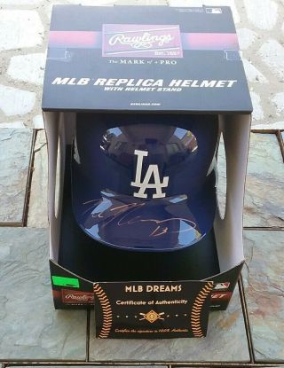 Rare Signed Los Angeles Dodgers Max Muncy Mlb Authentic F/s Helmet Proof
