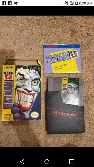Batman Return Of The Joker Nes Classic Vintage Video Game Cartridge Box Vguc