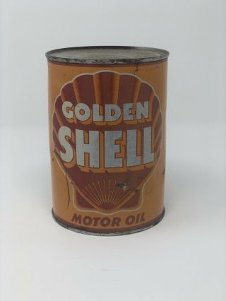 Vintage Shell Motor Oil Can - 1 Quart