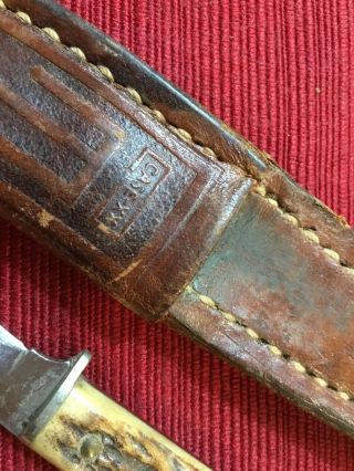 Vintage Case XX Stag Fixed Blade Knife With Sheath 2