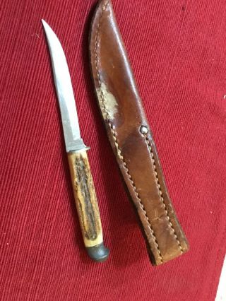 Vintage Case XX Stag Fixed Blade Knife With Sheath 7