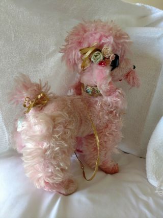 Rushton 13  Pink French Poodle Vintage Plush.  Toy Animal Atlanta Ga 1950 S