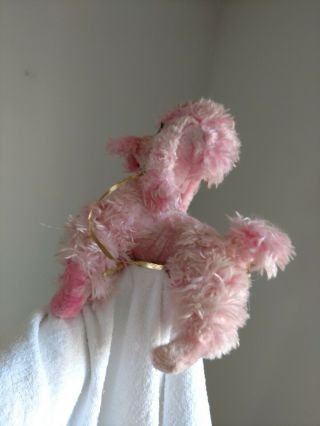 RUSHTON 13  Pink french poodle vintage plush.  Toy animal ATLANTA GA 1950 s 7