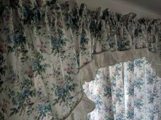 80s Floral Curtains Drapes,  11 Piece Set JCPenney Vintage Floral Curtain Set 3