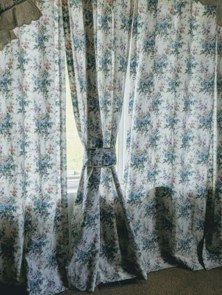 80s Floral Curtains Drapes,  11 Piece Set JCPenney Vintage Floral Curtain Set 8