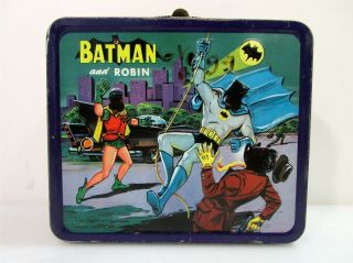 1966 Vintage Batman And Robin Metal Lunchbox By Aladdin No Thermos