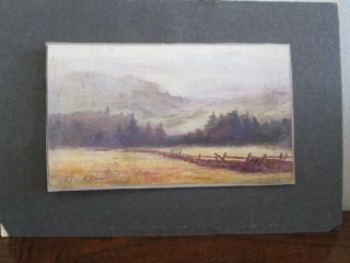 Vtg Watercolor Landscape Painting Listed Artist Berkshires Pastures Mas