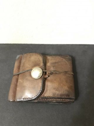 Goro’s Japan Saddle Leather Wallet Concho Extremely Rare Brown