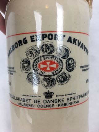 Vintage Taffel Akvavit Aalborg Export Stoneware Flagon Stain Beer Jugs Bottle 6