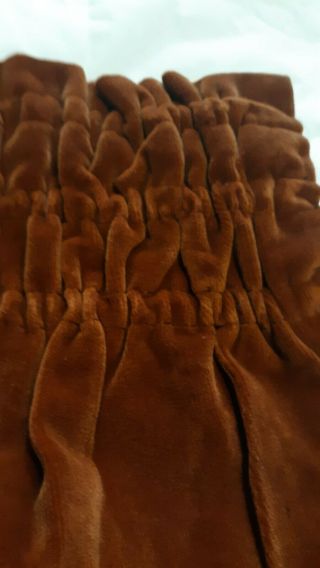 Set 6 Panels Vintage 1930s Velveteen Drapes Curtains Lined Copper Gvc 15x79 " Ea.