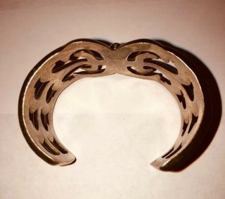 Vintage Navajo Sand Cast Sterling/Turquoise Cuff Bracelet 6
