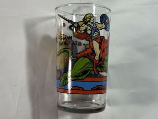 Vintage 1986 Masters Of The Universe He Man And Battlecat 4.  25 “ Glass