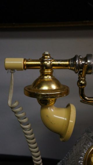 Vintage French Victorian Style Crystal Glass Telephone 3