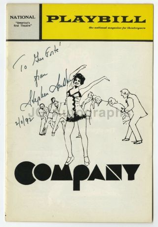 Stephen Sondheim - " Company " - Autographed Vintage Playbill,  1992