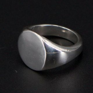 VTG Sterling Silver - Solid Engravable Signet Pinky Ring Size 4 - 6g 4
