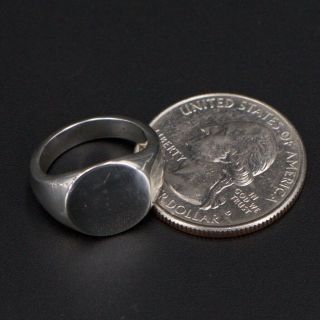 VTG Sterling Silver - Solid Engravable Signet Pinky Ring Size 4 - 6g 5