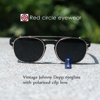 Retro Vintage Johnny Depp Sunglasses Clip On Polarized Black Lens Mens Eyeglss