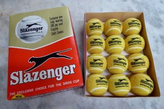 Vintage Boxed Set Slazenger Tennis Match Balls Davis Cup