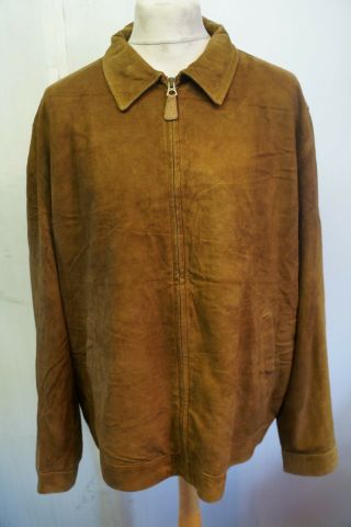 Vintage Distressed Polo By Ralph Lauren Fine Goat Suede Leather Jacket Size Xxl