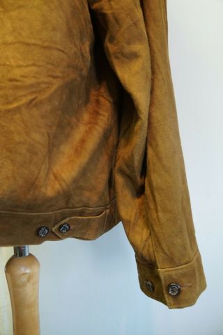 VINTAGE DISTRESSED POLO BY RALPH LAUREN FINE GOAT SUEDE LEATHER JACKET SIZE XXL 6