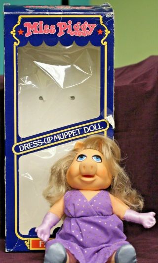 Vintage Fisher - Price Miss Piggy Dress - Up Muppet Doll 890 Ca 1981