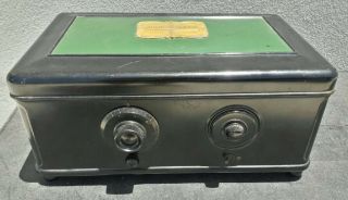 Atwater Kent Model 46 Green Black Painted Metal Vintage 1929 Tube Radio