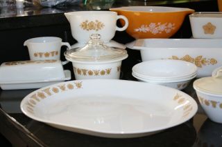 Vintage CORELLE Butterfly Gold Dinner Set with Accessories 2