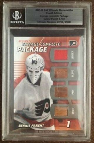 2003 - 04 Bap Ultimate Memorabilia Vintage Complete Package Bernie Parent 8/10