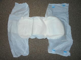 2003 VINTAGE 24 ATTENDS ADULT MEDIUM WHITE PLASTIC SHELL DIAPERS - BY PAPER PAK 6