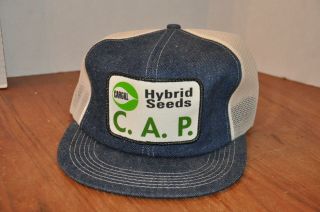 Vtg Cargill Hybrid Seeds K - Products Snapback Hat Trucker Cap Ag Patch Mesh Usa