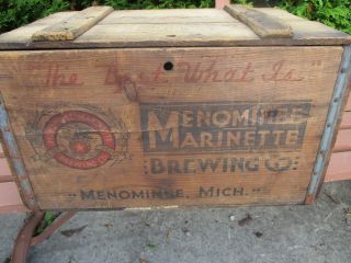 Vintage Rare Menominee Marinette Beer Crate Brewing Company Wood