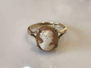 Vintage 9ct Gold Cameo Ring Size M