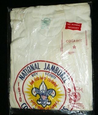 1960 Vtg Nos Boy Scout Jamboree T - Shirt Package Camp Bsa Hot Rod 60s Xl