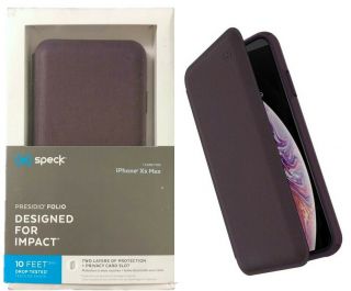 Speck Presidio Folio Case For Apple Iphone Xs Max Vintage Veronica Purple Op