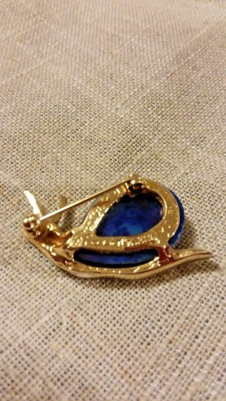 Panetta Snail pin brooch Diamonds & lazuli 8