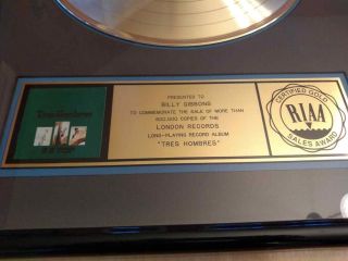 ZZ TOP TRES HOMBRES GOLD RIAA CD VINYL (EXTREMELY RARE) 2