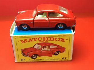 Rare Vintage 1967 Lesney Matchbox 67 - B Volkswagen 16000 Tl Unplayed With