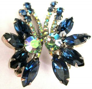 Juliana Montana Blue & Ab Rhinestone Ear Climber Earrings