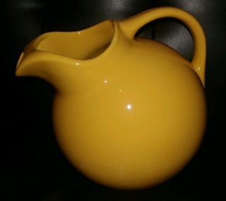 Vtg Shenango China Drip Yellow Tilt Ball Jug 2 Qt.  Pitcher Castle Pa Pottery