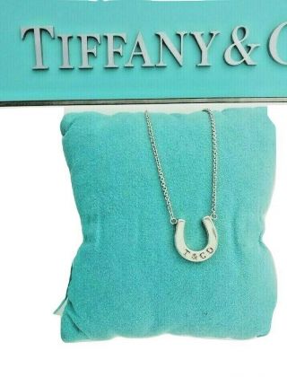 Vintage Rare Tiffany & Co Silver Lucky Horseshoe Horse Shoe Pendant Necklace