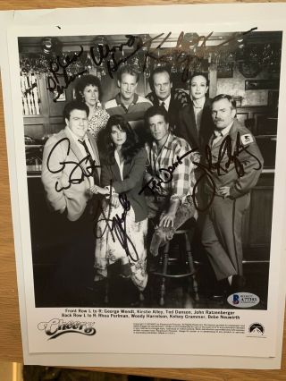 Cast Of Cheers Signed 8x10 7 Auto Danson Wendt Alley Woody Rhea Beckett Loa Rare