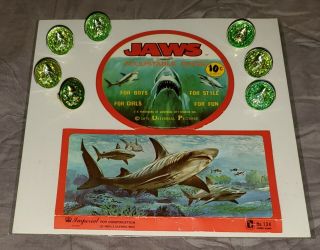 1975 " Jaws " Steven Spielberg Vintage (7) Adjustable Rings & Store Display Card