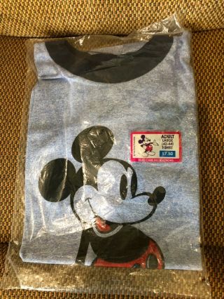 Vintage Mickey Mouse & Co Disney T Shirt Size Large In 40 Yr Old Bag