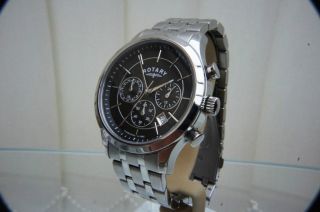 100 ROTARY Mens Watch Chronograph Stainless Steel RRP £180 Boxed 4