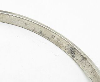 925 Sterling Silver - Vintage Floral Vine Pointed End Cuff Bracelet - B4750 4